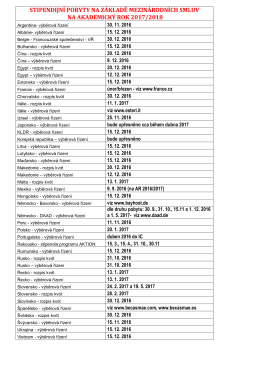 stipendijn&iacute; pobyty na z&aacute;kladě mezin&aacute;rodn&iacute;ch smluv na