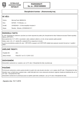 ROZHODNUTÍ Sp. zn.: DR2016098892