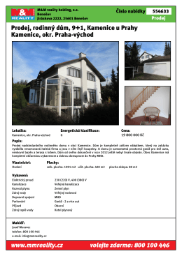 Prodej, rodinný dům, 9+1, Kamenice u Prahy Kamenice, okr. Praha
