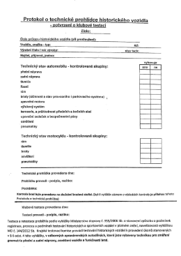 Protokol o technické prohlídce HV 2016