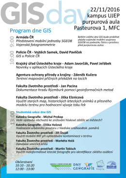 program GIS Day 2016 - Fakulta životního prostředí