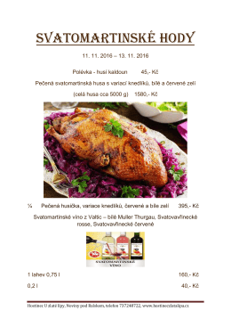 Svatomartinsk&eacute; hody - Hostinec u zlat&eacute; l&iacute;py