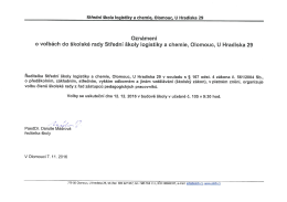 Volby - Středn&iacute; &scaron;kola logistiky a chemie