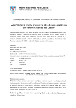 Výzva k podání nabídky - Město Roudnice nad Labem