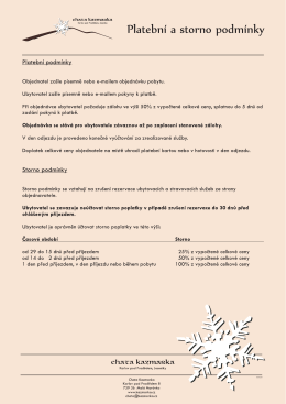 Platebn&iacute; a storno podm&iacute;nky
