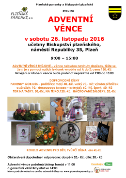 Adventní dílny sobota 26.11.16