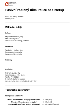 Pasivní rodinný dům Police nad Metují