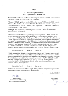 Zápis z 1. zasedání výběrové rady spolku-volby (18.6. 2014)