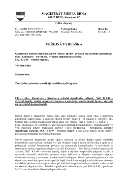 Ulice Kounicova - Slovákova, světelné signalizační
