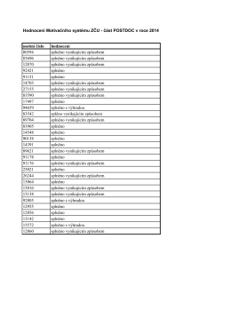 Hodnocen&iacute; Motivačn&iacute;ho syst&eacute;mu ZČU