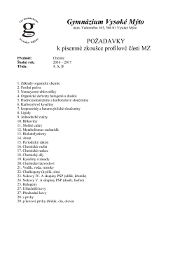 Chemie - Gymn&aacute;zium Vysok&eacute; M&yacute;to