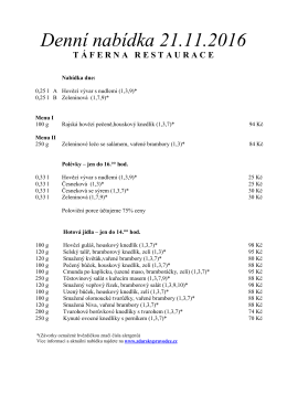 Denn&iacute; nab&iacute;dka 17.11.2016 T &Aacute; FERNARESTAURACE