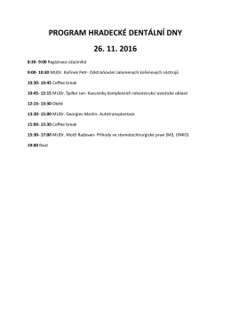 program hradecké dentální dny 26. 11. 2016