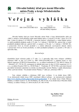Veřejná vyhláška o doručení