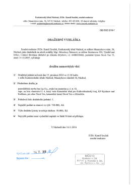 Dražební vyhláška - Kostelec nad Orlicí