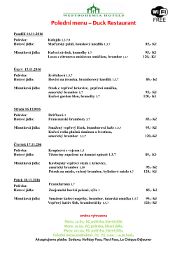 Polední menu – Duck Restaurant