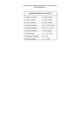 Organizace školního roku 2016/17