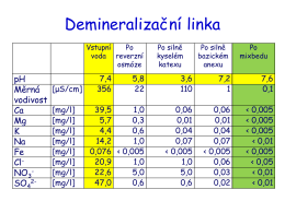 Demineralizačn&iacute; linka