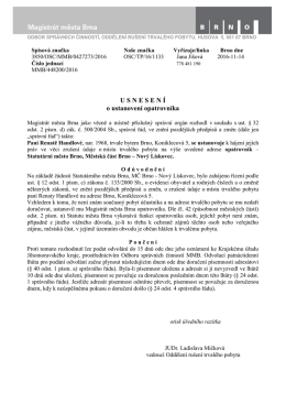 USNESEN Í o ustanovení opatrovníka
