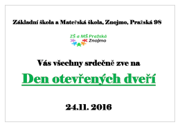 Vás všechny srdečně zve na 24.11. 2016