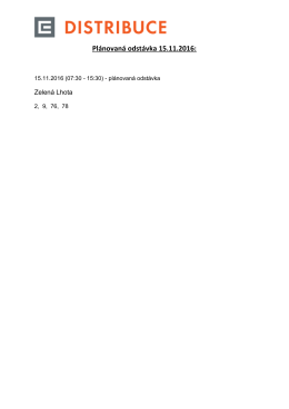 Plánovaná odstávka 15.11.2016: