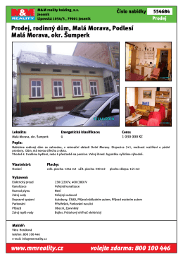 Prodej, rodinný dům, Malá Morava, Podlesí Malá Morava, okr