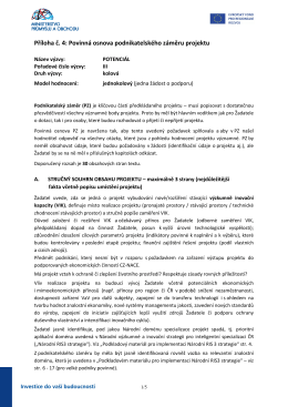 Příloha č. 4 - Povinná osnova podnikatelského záměru