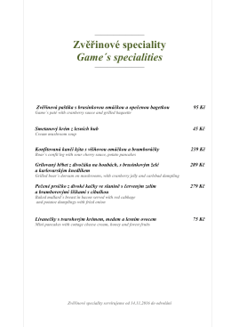 Zvěřinov&eacute; pochoutky