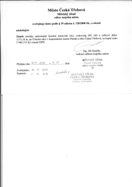 Záměr prodeje samostatné hmotné nemovité věci