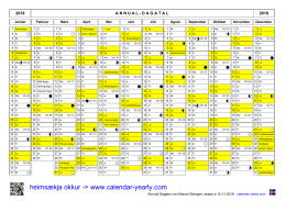 Annual Dagatal 2018 [&Iacute;sland] - calendar