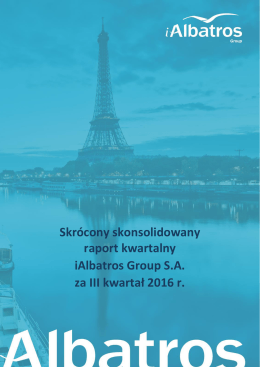 Skrócony skonsolidowany raport kwartalny iAlbatros Group