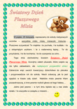 Światowy Dzień Pluszowego Misia