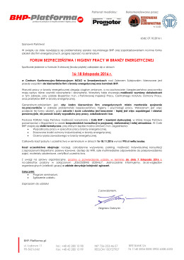 Zgłoszenie udziału - BHP Platforma szkolenia