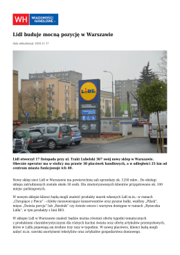 Lidl buduje mocną pozycję w Warszawie