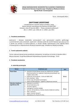 zapytanie ofertowe - BIP Urzędu Marszałkowskiego Województwa
