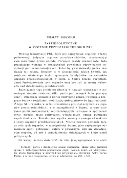 WIESŁAW SKRZYDŁO PARTIE POLITYCZNE W SYSTEMIE