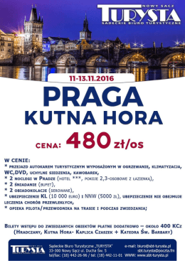 PRAGA + KUTNA HORA Wycieczka objazdowa