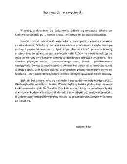 Sprawozdanie z wycieczki.