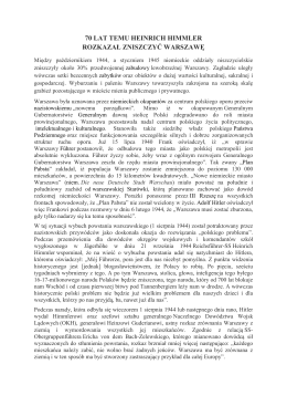 70 LAT TEMU HEINRICH HIMMLER ROZKAZAŁ ZNISZCZYĆ