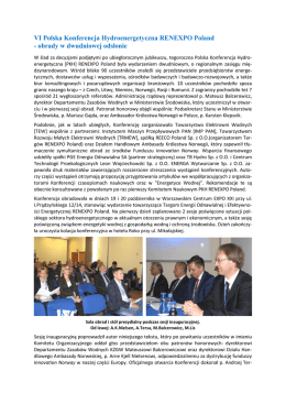 VI Polska Konferencja Hydroenergetyczna RENEXPO Poland