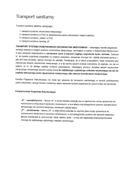 INFORMACJA DLA PACJENTA NA TEMAT TRANSPORTU