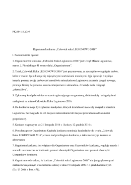 Regulamin konkursu człowieka roku 2016