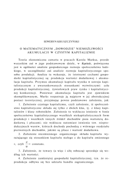 O MATEMATYCZNYM „DOWODZIE" NIEMOŻLIWOŚCI