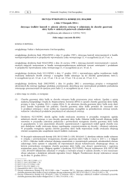 DECYZJA WYKONAWCZA KOMISJI (UE) 2016/ 2008