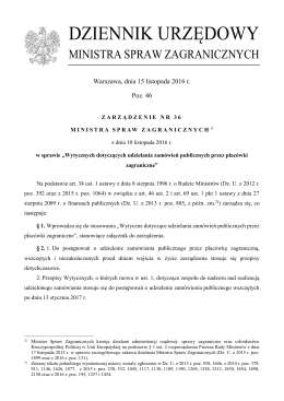 dziennik urzędowy - Ministerstwo Spraw Zagranicznych