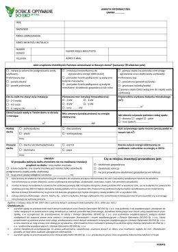 ankieta uczestnictwa w projekcie kolektory słoneczne, panele