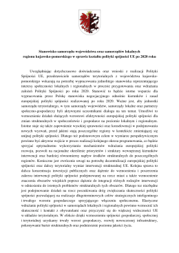 Stanowisko samorządu województwa oraz samorządów lokalnych