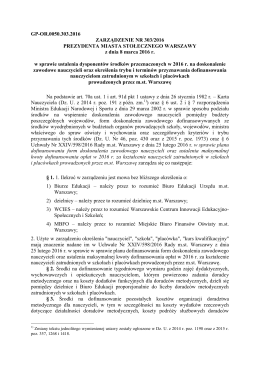 Zarządzenie - Urząd Dzielnicy Wola m. st. Warszawy