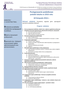 Opis szkolenia