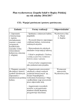 plan wychowawczy zespołu szk&oacute;ł w ropicy polskiej